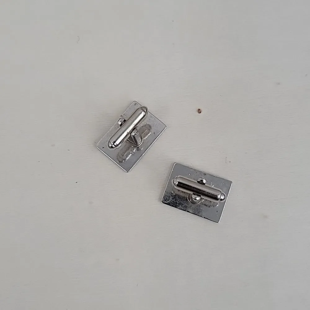 ARSON Vintage Cuff Links Silver toned Rectangle